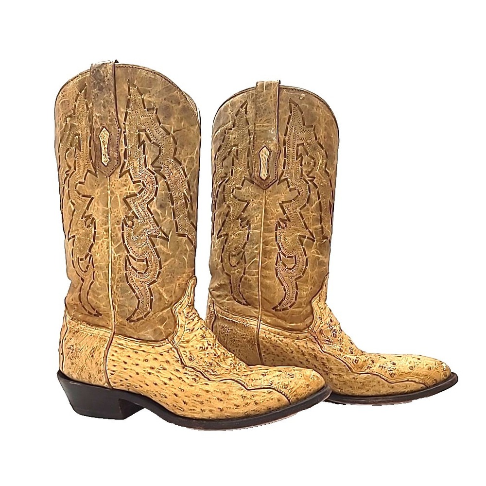 Corral Men's Ostrich Embroidery Western Boots sz 10.5 Western Cowboy Rodeo